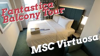 MSC Virtuosa  Fantastica Balcony Cabin Tour [upl. by Dnaleel840]