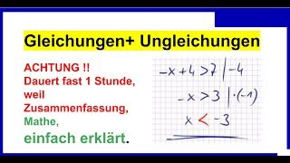 Gleichungen Ungleichungen lösen ist einfach Crashkurs darum 1 Unterrichtsstunde [upl. by Firestone]