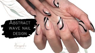 Easy abstract nail art design  Watch me work  Nail Art Tutorial  Wave nail art  Freehand [upl. by Rego711]