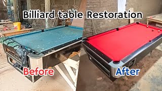 Billiard Table Restoration  Pool table Service [upl. by Enellek779]