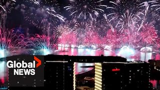 Abu Dhabi Fireworks Display  NEW YEAR 2022 [upl. by Iznyl]