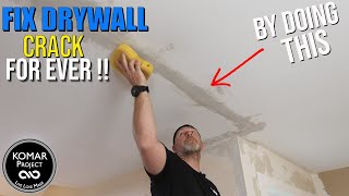 How to Fix a Drywall Crack in Ceiling or Wall FOR EVER Tutorial [upl. by Alita]