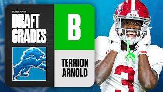 2024 NFL Draft Grades Lions select Terrion Arnold No 24 Overall  CBS Sports [upl. by Lyall]