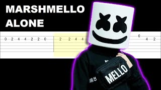 Marshmello  Alone Easy Guitar Tabs Tutorial [upl. by Maiah]