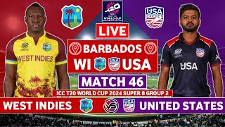 West Indies vs United States Live Match  WI vs USA Live Match Today  ICC T20 World Cup Live Match [upl. by Epilef647]