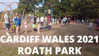 A Walk in cardiff  Roath Park Cardiff Wales 2021  Last day before School Holidays [upl. by Ardnuaet518]