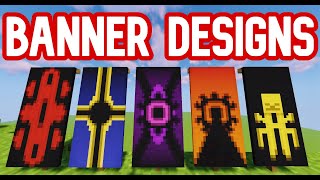 5 Cool Banner Designs in Minecraft Tutorial [upl. by Arimlede547]