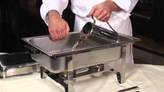 Setting Up a Chafing Dish for Buffet Service [upl. by Nonnair952]