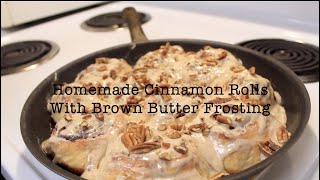 Homemade Cinnamon Rolls with Brown Butter Cream Cheese Frosting  Stove Top Kisses RecipeReview [upl. by Toblat573]