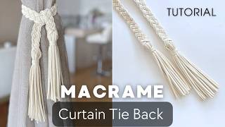 DIY Macrame Tutorial Curtain Tie Back [upl. by Inus]