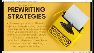 Prewriting Strategies by Ms Humera Saleem 1422024 [upl. by Humberto]