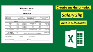 Make a Salary Slip in Excel  Automatic Salary Pay Slip in 5 Minutes [upl. by Eciralc]