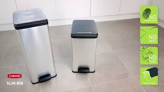 Curver 40 Litre Metal Effect One Touch Deco Bin Black [upl. by Demetri]