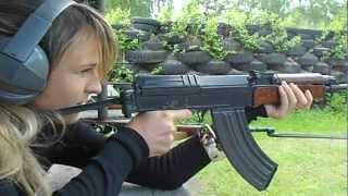 Czech girl shooting vz58 CZ858 [upl. by Malvie]