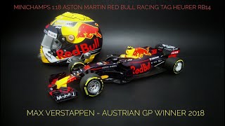 REVIEW Minichamps 118 Red Bull Racing RB14 Max Verstappen 2018 Austrian GP diecast modelcar [upl. by Abrahan]