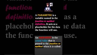 Difference between parameters amp arguments shorts video java paramètres argument [upl. by Suoirrad]