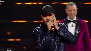 Sanremo 2022  ospite Checco Zalone  poco ricco  Cenerentola trans e il cugino Albano [upl. by Alol]