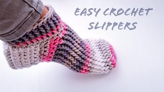 How to Crochet Slippers Fast and Easybootieslippers THE MOST BEAUTIFUL SLIPPERS EVER [upl. by Erleena]