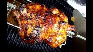 Angetriebener Grillspiel von Weber meine neue Rotisserie zum Grillen von leckeren Grillhähnchen [upl. by Siuqramed]