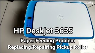 ScrapnRepair HP Deskjet 3635 Paper Feeding Problem  Replacing or fixing pickup roller [upl. by Victorine]