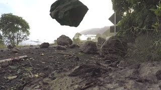 Landslide and rockfall during Kaikoura Earthquake aftershock [upl. by Buskus]