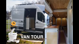 Van Tour  Ford Transit Happijac Bed Lift Cinderella Toilet Shower 12V AC 2 Beds [upl. by Dnomaid]