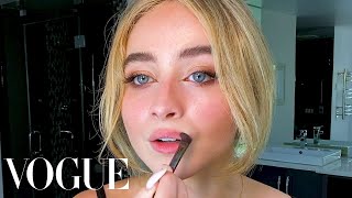 Sabrina Carpenters Guide to DIY Facials and Perfect Eyeliner  Beauty Secrets  Vogue [upl. by Heringer]