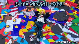 Kites collection 2021  Kite Stash 12 ft kite  Patang  Big Kites [upl. by Saravat]