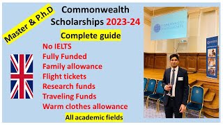 Fully funded Commonwealth Scholarship 202324  UK  Indian Pakistani Bangladesh students PhD [upl. by Gati589]