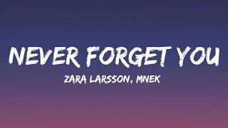 Zara Larsson MNEK  Never Forget You Lyrics [upl. by Anauqed]