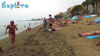 BEACH WALK Playa la Malagueta Málaga Spain Relaxing Body Travel vlog [upl. by Santa258]