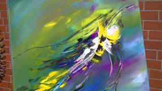 Abstract Painting Demonstration Abstrakte Acrylmalerei Bumblebee at Springtime [upl. by Chaddy981]