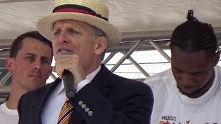 George Shea Announcing Joey Chestnut at Cincinnati Oktoberfest [upl. by Eolc]