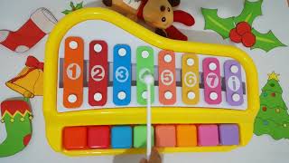 How to play we wish you a merry christmas piano Xylophone tutorial easy with notes keys and numbers [upl. by Anitsuga]