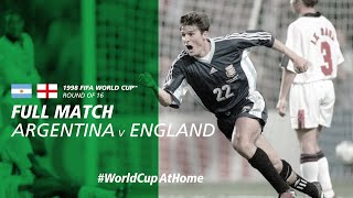 Argentina v England  1998 FIFA World Cup  Full Match [upl. by Silyhp699]