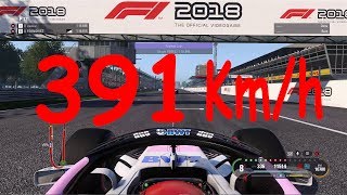 F1 2018  TOP SPEED RECORD 391 KMH [upl. by Otiv]