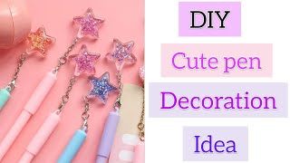 DIY homemade cute pen decoration How to make pen decoration homemade pen idea [upl. by Candis509]