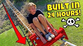 BUILT BACKYARD ROLLER COASTER IN 24 HOURS DERAILED [upl. by Eelyahs]