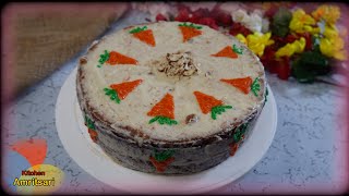 Carrot Cake Recipe  How to make Delicious and Simple Carrot Cake at Home  गाजर का केक  ਗਾਜਰ ਕੇਕ [upl. by Tiffani]