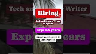 Tech amp Science Writer job job jobs jobsearch jobseekers jobhunt jobinterview jobvacancy [upl. by Tat519]