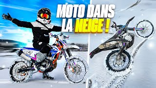 BALADE MOTO DANS LA NEIGE  Cest dangereux [upl. by Rotciv]