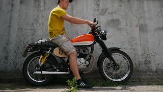 Suzuki GS 125 Cafe racer with 200 cc engine [upl. by Inaniel443]