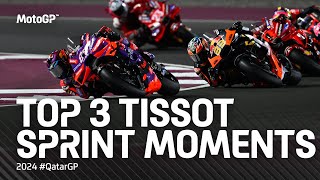 Top 3 TissotSprint Moments ⚡️  2024 QatarGP [upl. by Ahsinev]