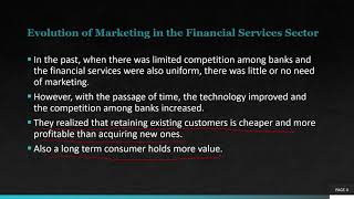 Evolution of Marketing in the Financial Services Sector  Marketing  Lecture 17 [upl. by Marcello596]