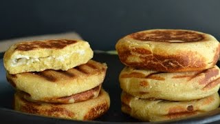 COLOMBIAN AREPAS BOYACENSES  How To Make Colombian Flour and Cheese Arepas  SyS [upl. by Fanchie]