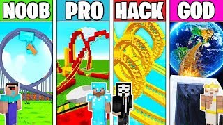 Minecraft NOOB vs PRO vs HACKER ROLLER COASTER CHALLENGE in Minecraft  Animation [upl. by Gniw]