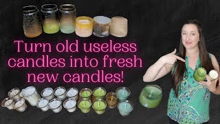 How To Reuse Old Candles  DIY  Recycle Your Candle Wax  How To Fix Broken Candles [upl. by Kwapong]