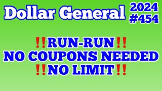 2024454😱Dollar General Couponing‼️RUNRUN‼️NO COUPONS NEEDED‼️NO LIMIT‼️Must Watch👀👀 [upl. by Nitneuq]