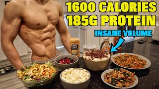 Full Day of Eating 1600 Calories Insane Volume  Super High Protein Diet For Fat Loss [upl. by Adnuahsor]