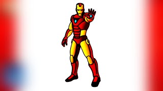 How To Draw Iron Man Full Body Marvel Avengers Superheros Video [upl. by Nayd]